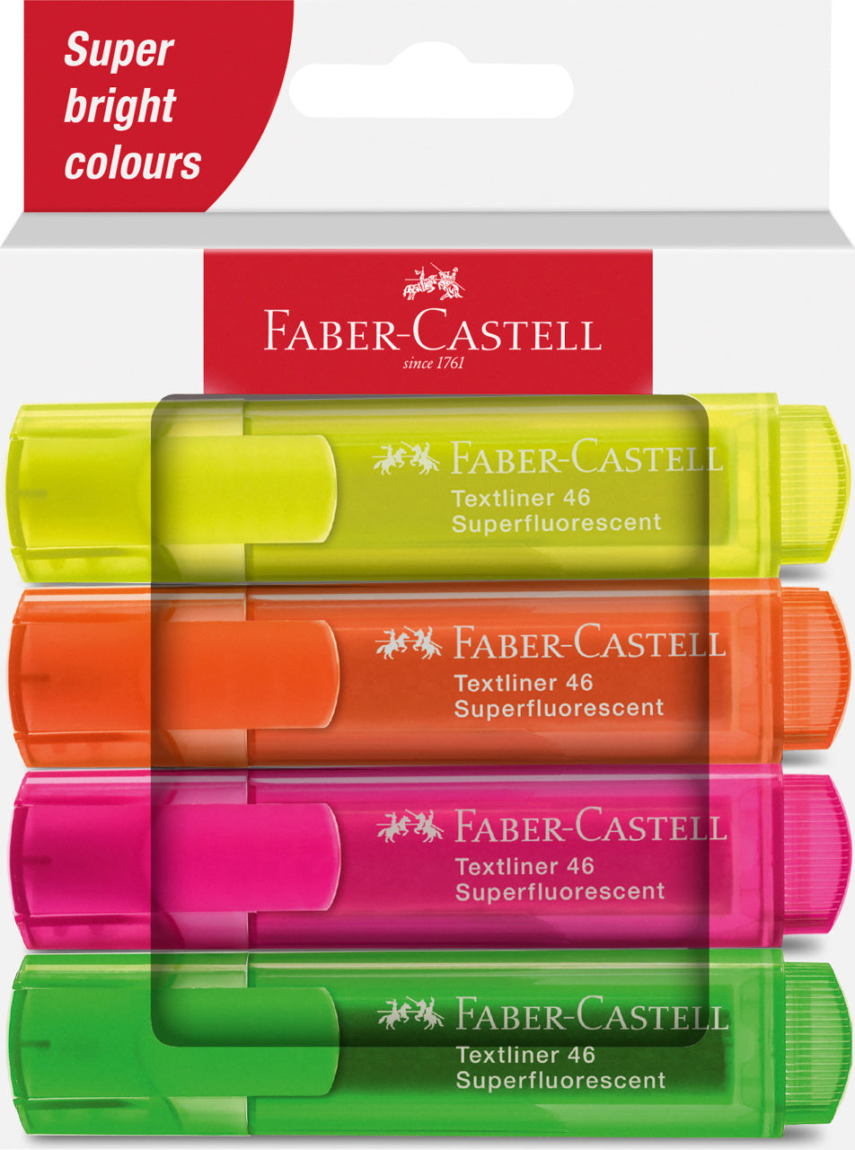 TEXTMARKER SET 4 CARTON SUPERFLUORESCENT 1546 2024 FABER-CASTELL TEXTMARKER SET 4 CARTON SUPERFLUORESCENT 1546 2024 FABER-CASTELL